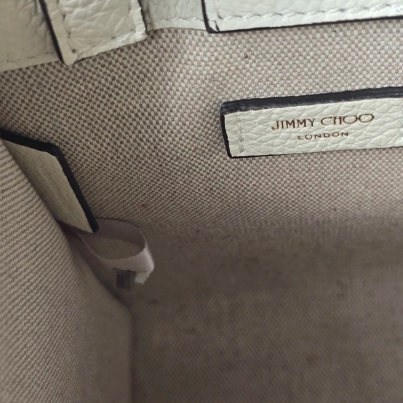 BNWT Jimmy Choo Milk White Mini Shopper Handbag Crossbody Embossed Logo - Picture 6 of 6